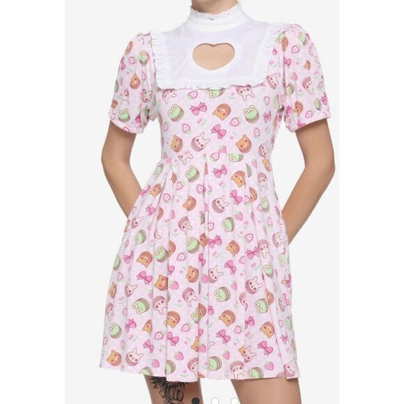 Kawaii Macaron Pleated Dress - Picture 1 of 7
